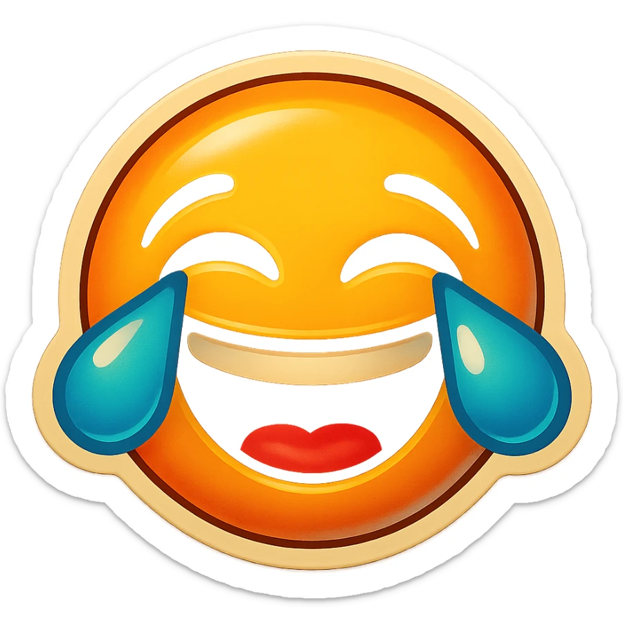 laughing with tears  sticker