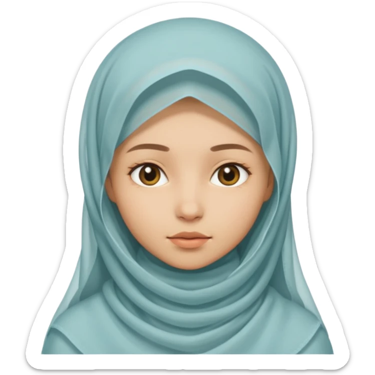 veiled girl with light skin color  sticker