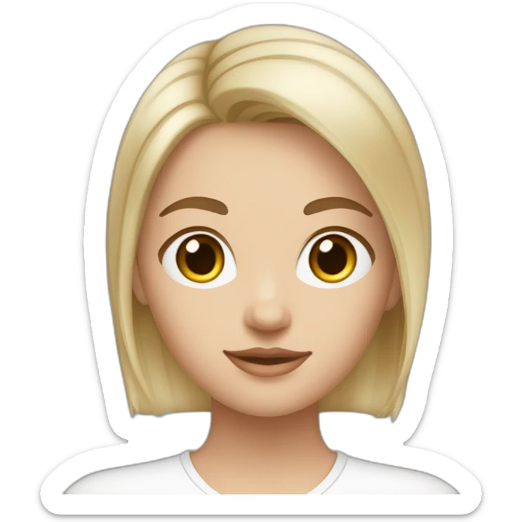 Fille d’1m52 blanche,de 17 ans avec les cheveux mi courts très lisses et bruns sticker