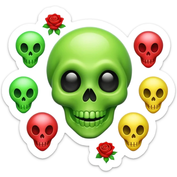 alien emoji ghost emoji skull emoji wet rose emoji laughing emoji sticker