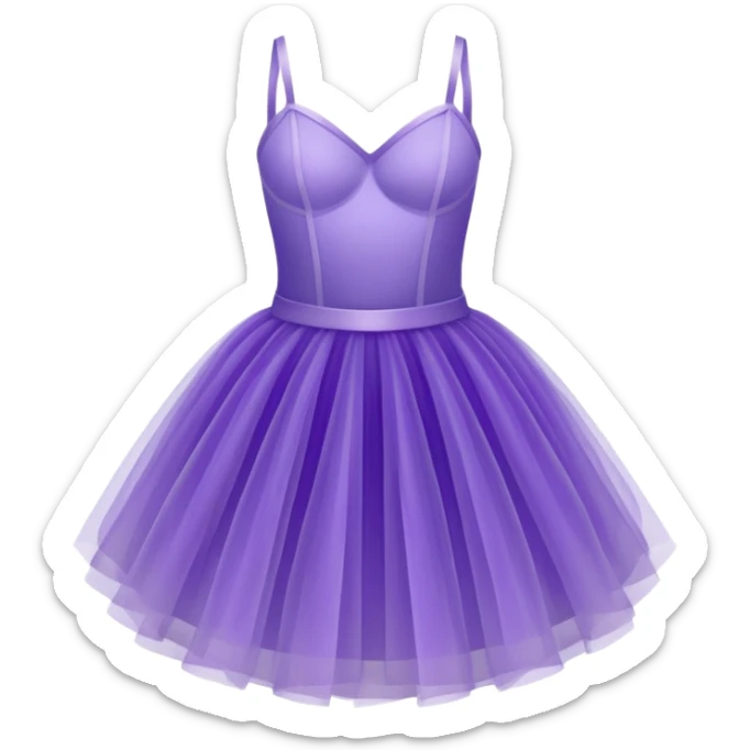 cinematic-realistic-purple-tutu,-layers-of-fine,-soft-tulle-forming-a-voluminous-and-airy-skirt,-delicate-folds-catching-the-light,-slightly-frayed-edges-adding-authenticity,-glowing-softly-with-a-warm-and-ethereal-elegance sticker