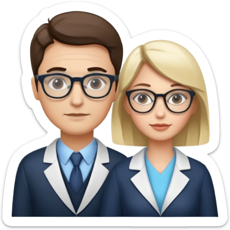 Perfect love. Psychologist girl and a futurologist man sticker