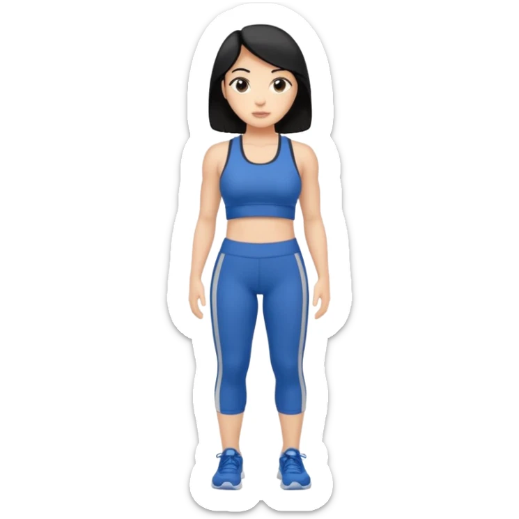 mach mir denn fintess trainer mit schwarzen haren wir er stehend steht mit gym kleidung sticker