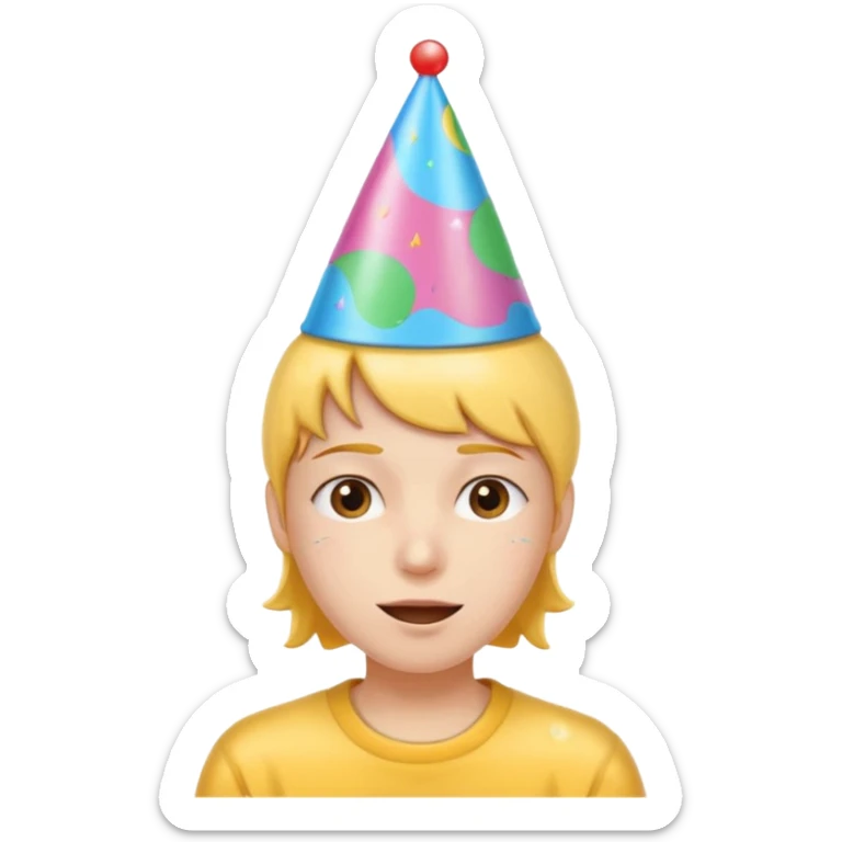 Emoji  (précisément celui-ci😅i)emoji goutte de sueur😅qui fête anniversaire  sticker