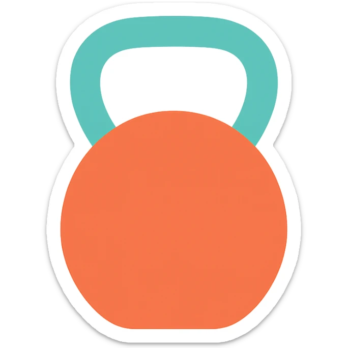 Convert this outline icon of a gym dodger to a color icon, keep the gym dodger theme, maintain a simple and clear design, use vibrant but not yellow colors. sticker