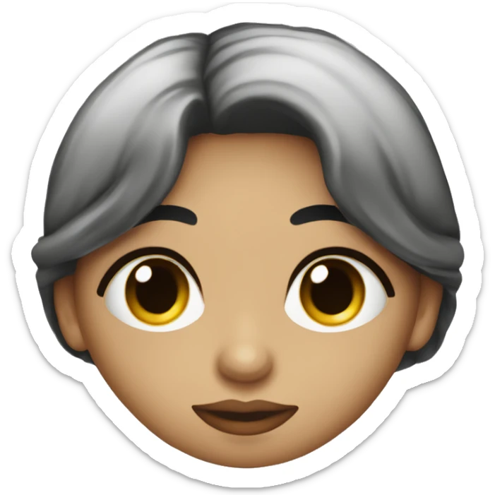 Mujer morena ojos grandes labios grandes pelo largo oscuro  sticker