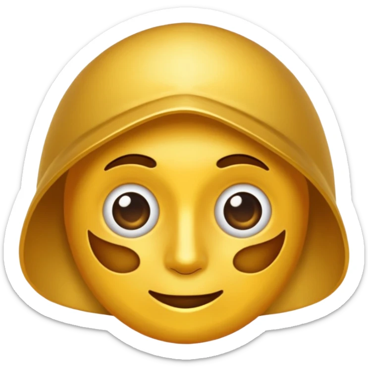 eine goldene schallpaltte, die ein gesicht hat und lächelt, keine menschlcihes gesicht sticker