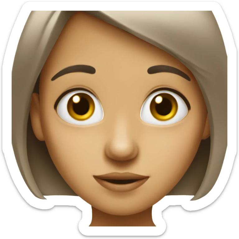 Cute girl with big nose sticker