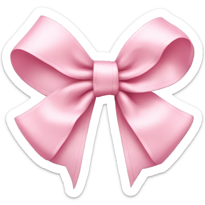 light pink ribbon bow sticker