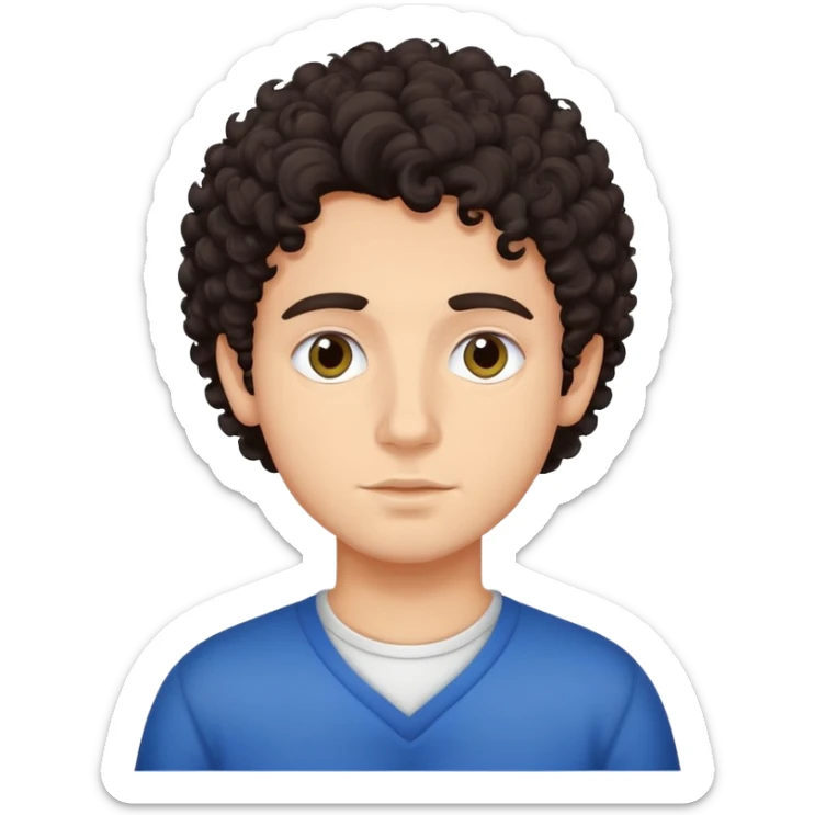 a business student who is addicted to zyns dark curly hair italian boy sticker