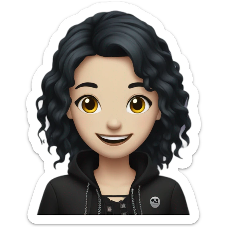 happy goth girl sticker