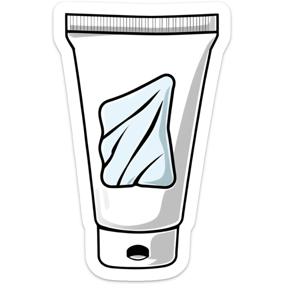 crumpled empty hand cream tube, flattened and wrinkled, cap on, no cream left, no face or character, only the tube sticker