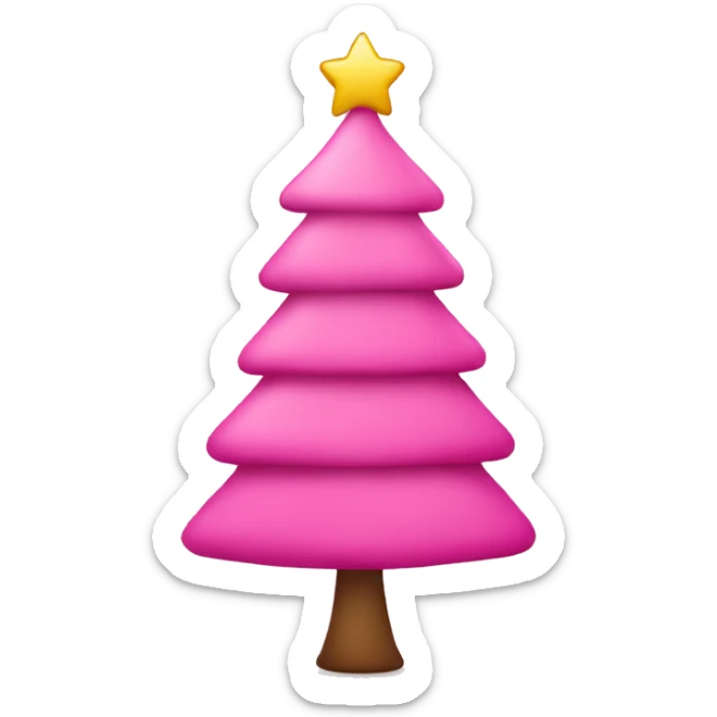 Pink Christmas tree sticker