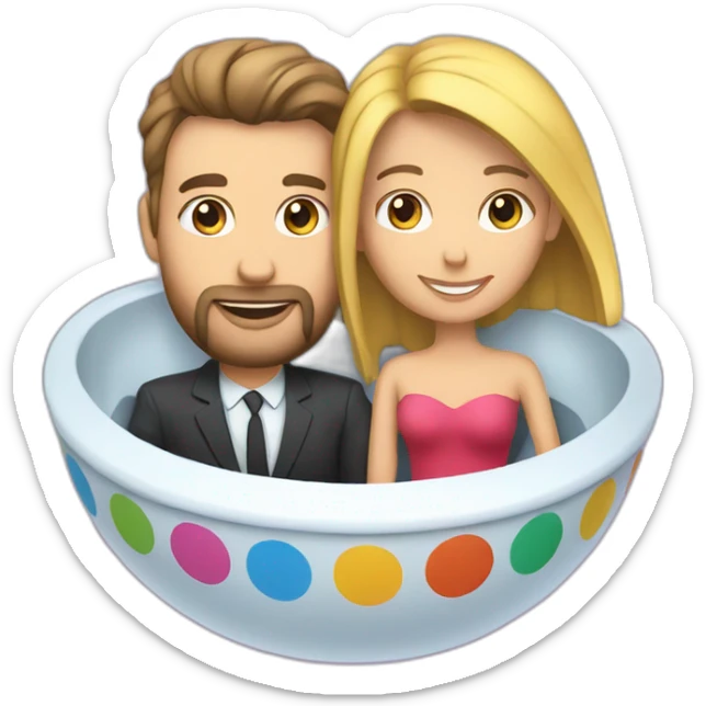 Un couple hétérosexuel sur une soucoupe volante sticker