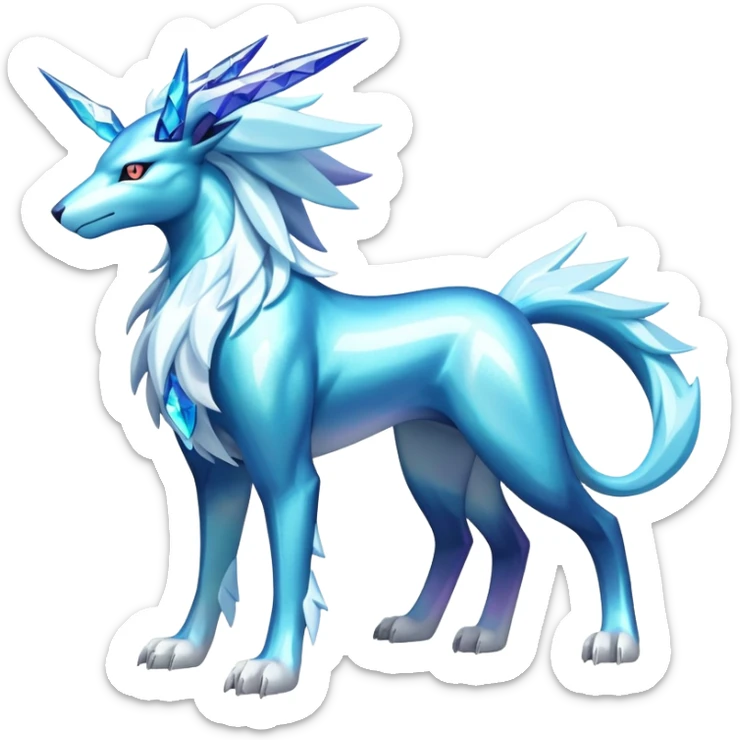 Shiny Colorful Iridescent Amaura-Cobalion-Suicune-fakemon (full body) sticker