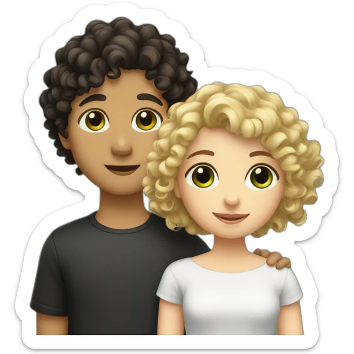 girl-with-brown-eyes-and-brown-hair-and-a-boy-with-short-black-hair-and-green-eyes-and-hugs-1-curly-dog-black-and-white sticker