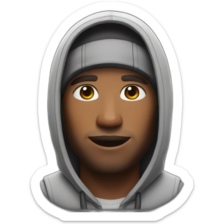 create a fortnite skin with brown hair and black hoodie sticker