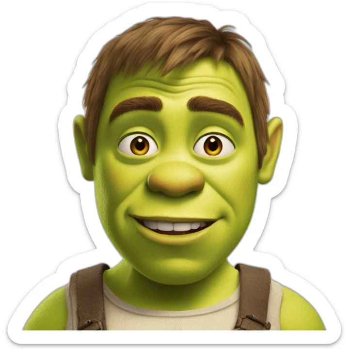 Shrek avec des cœur à la place des yeux  sticker