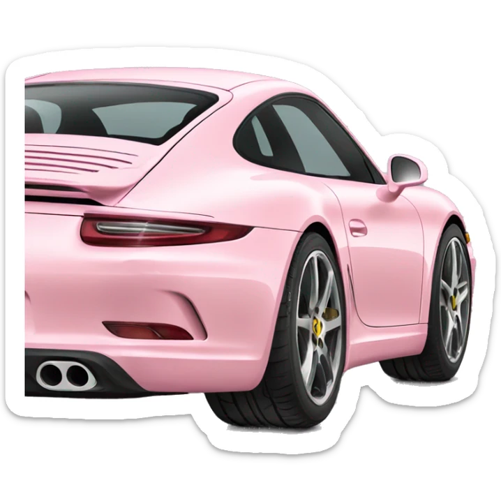 Back view Light pink porshe car sticker