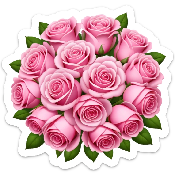 Huge pink flower bouquet with different flowers and pink tones and roses sticker