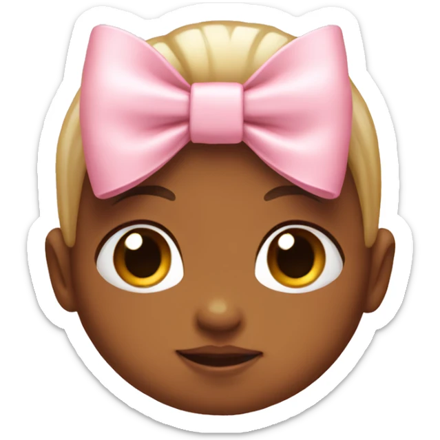 Baby pink bow sticker