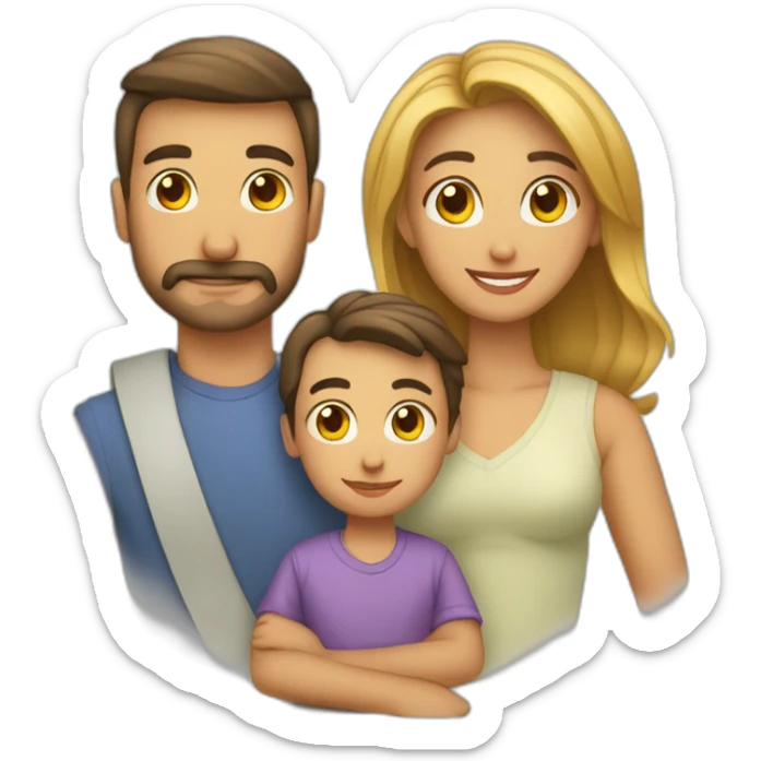 familia mama papa hijo hombre hija mujer sticker