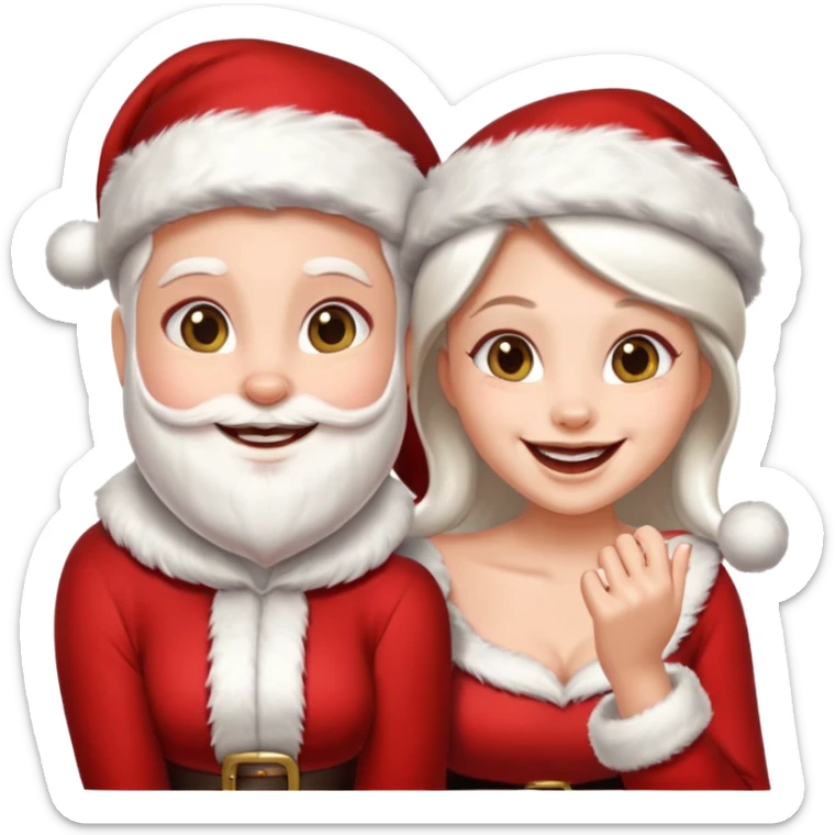 Make an emoji of a couple but as Santa Claws and female Santa Claws sticker