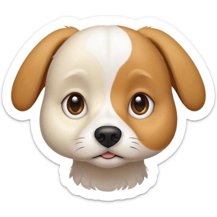 a white beagle x maltese x chi dog the size of a kelpie with light brown ears and a light brown patch on one eye sticker