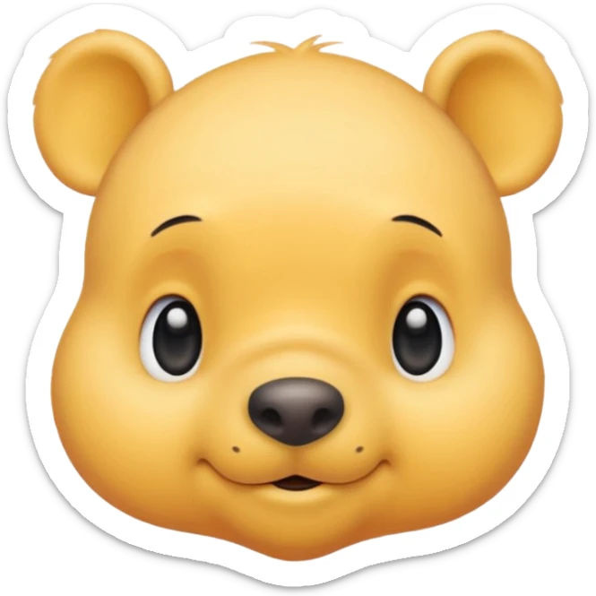 winee the pooh with yellow pastel skin cute and with no body no shirt only the head sticker