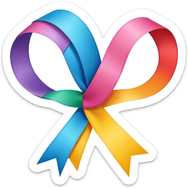 Ribbon colorful  sticker