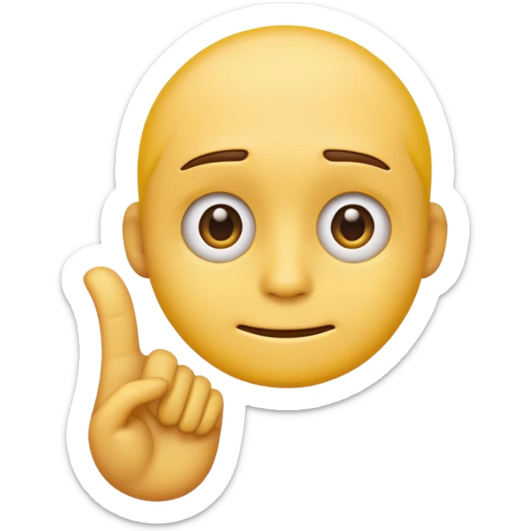 A straight face emoji with a slight look of disgust, a horizontal hand where the neck would be. All yellow. It should be a normal emoji with no body parts except the floating hand. One hand. sticker