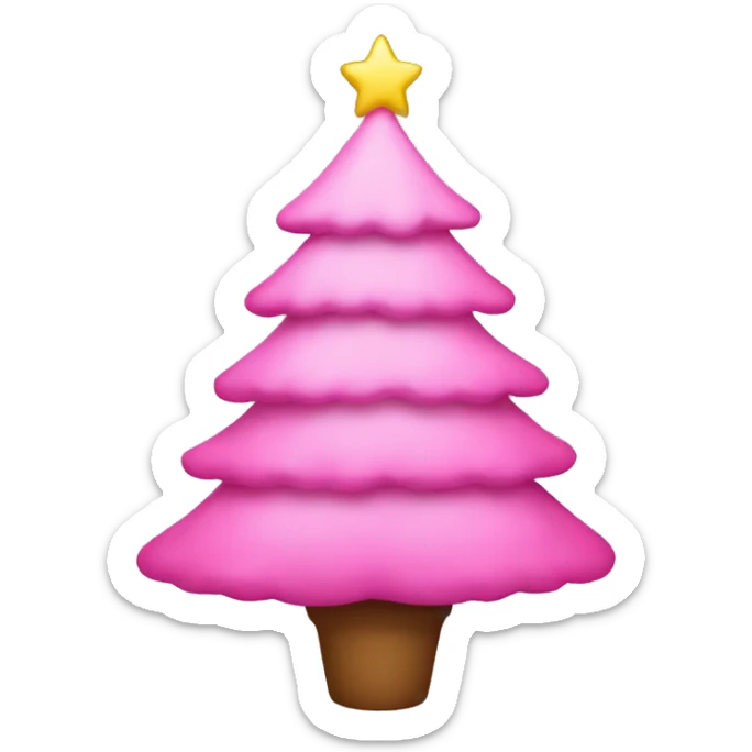 Pink Christmas tree sticker