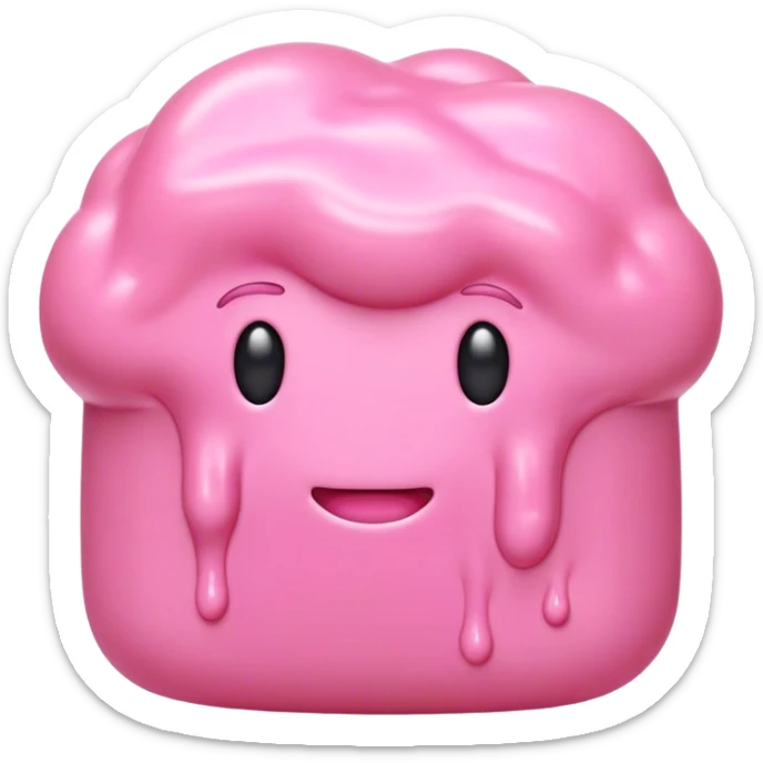 Cinematic Realistic Opaque Pink Slime, smooth and buttery with a pastel pink hue, ultra-glossy with a soft sheen, subtle folds and ridges forming as it moves, reflecting gentle highlights, glowing with a delicate, creamy texture, evoking a sense of playful satisfaction. sticker