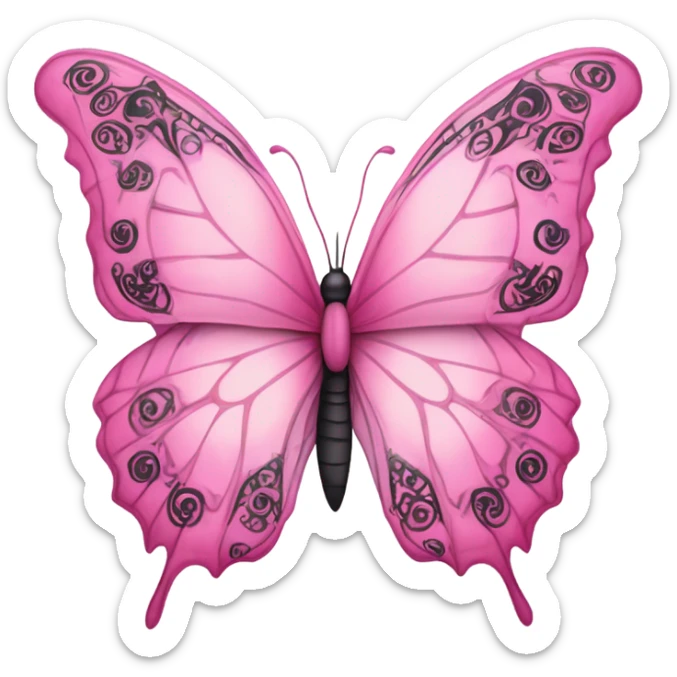 pink butterfly  sticker