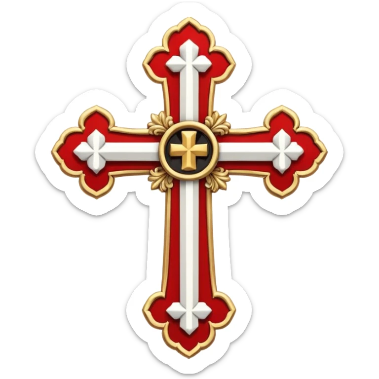 It will be a cross in the middle and four little crosses in between the big cross in the middle and add some colours to it that matches with the flag of the kingdom of jerusalem sticker