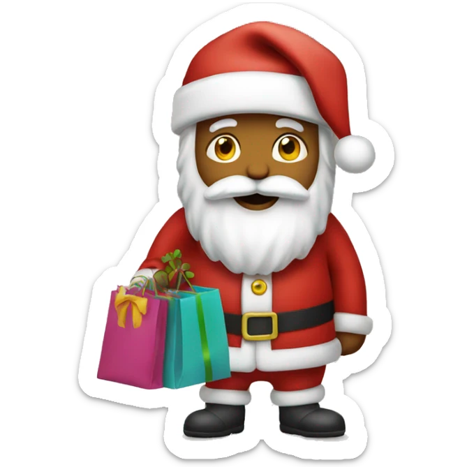 Santa shopping sticker