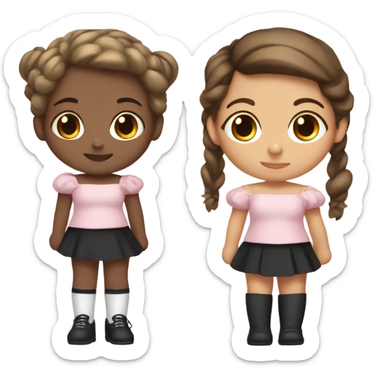 A bow with soft pink and a small girl with brown hair light tan skin off shoulder shot and black leggings sitting on the bow sticker