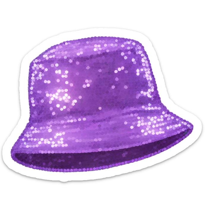 Light purple bucket hat sequin sticker