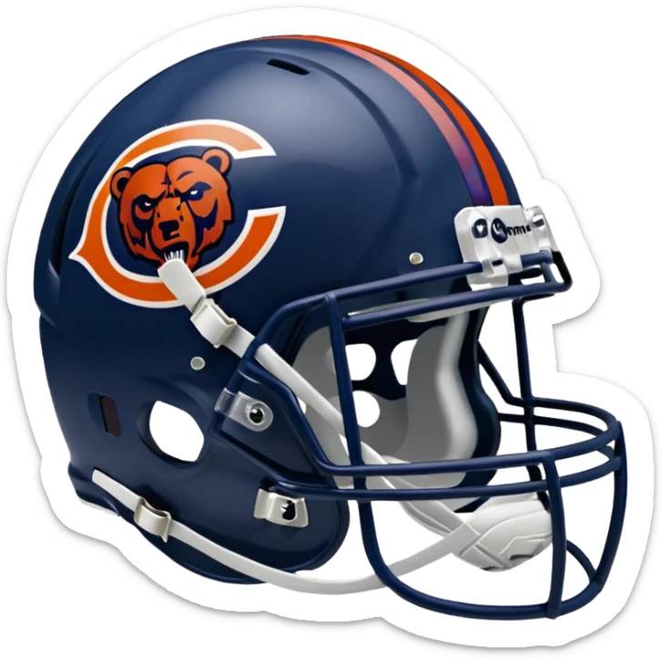 The Washington commanders football helmet and the Chicago Bears football helmet facing each other sticker