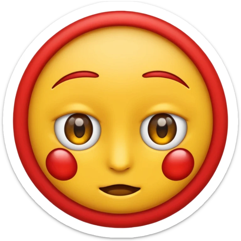 Crea un emoji kn los ojos rojos, k estén entre abiertos, sticker