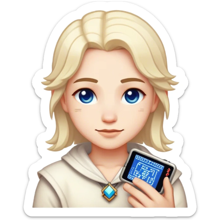 Clash of Clans aesthetic: Cinematic Playful Pixel 3D Key Portrait Emoji, rendered in a 3D vector-style similar to standard emojis with minimal shading and bold, simplified shapes. A compact, distinct form with signature details, softly glowing with a pixelated adventure charm. Simplified yet unmistakably iconic, highly detailed and consistent, glowing with a soft radiance and high shine. Stylized with a touch of classic pixel-art charm and a soft glowing outline, capturing the essence of a beloved gaming relic with a friendly, playful manner! sticker