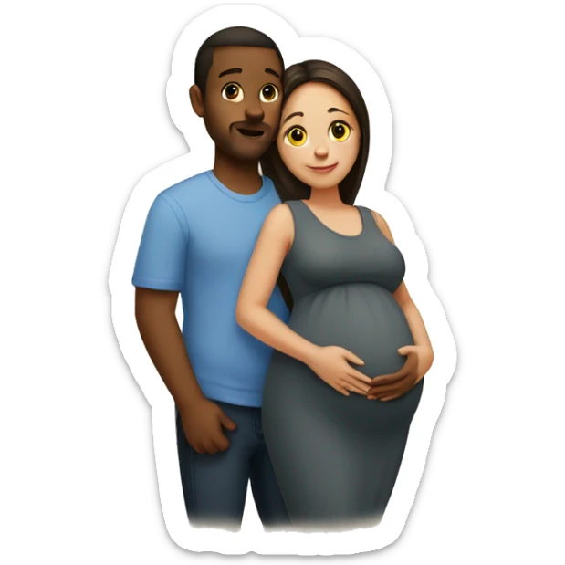 Pregnant couple sticker