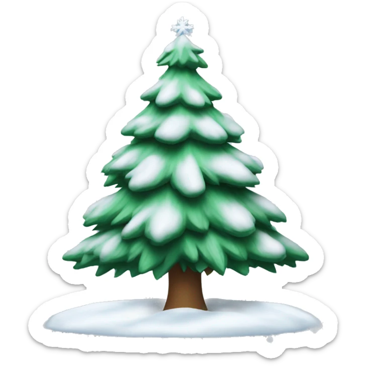 snowy christmas tree sticker