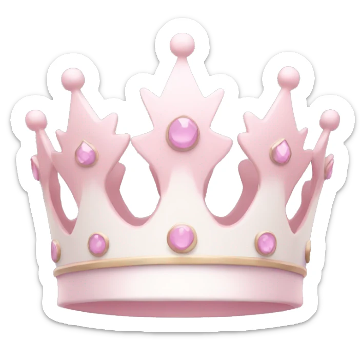 White and pastel pink crown sticker