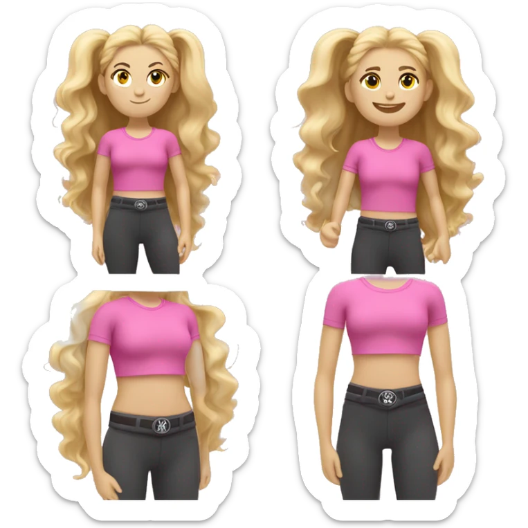 Blonde teenage girl with a lululemon belt bag and a pink shirt And a Stanley sticker