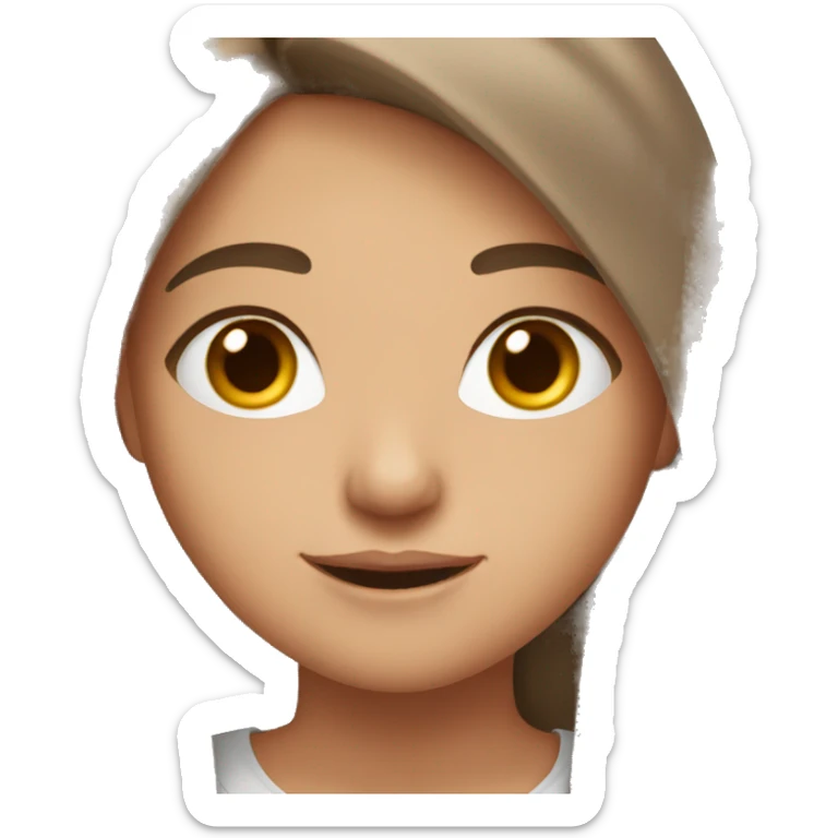 a girl with brown eyes and brown hair with behind people that love her sticker