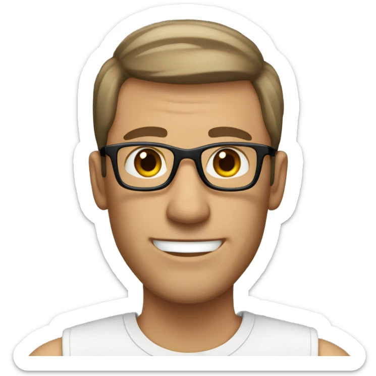 man in his 40s, with glasses, fair skin and short hair with brown eyes giving a thumbs up sign sticker