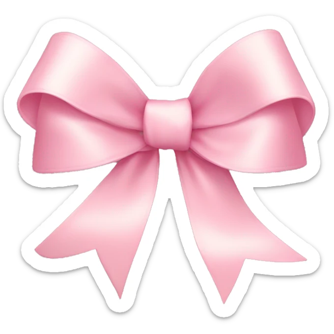 light pink ribbon bow sticker