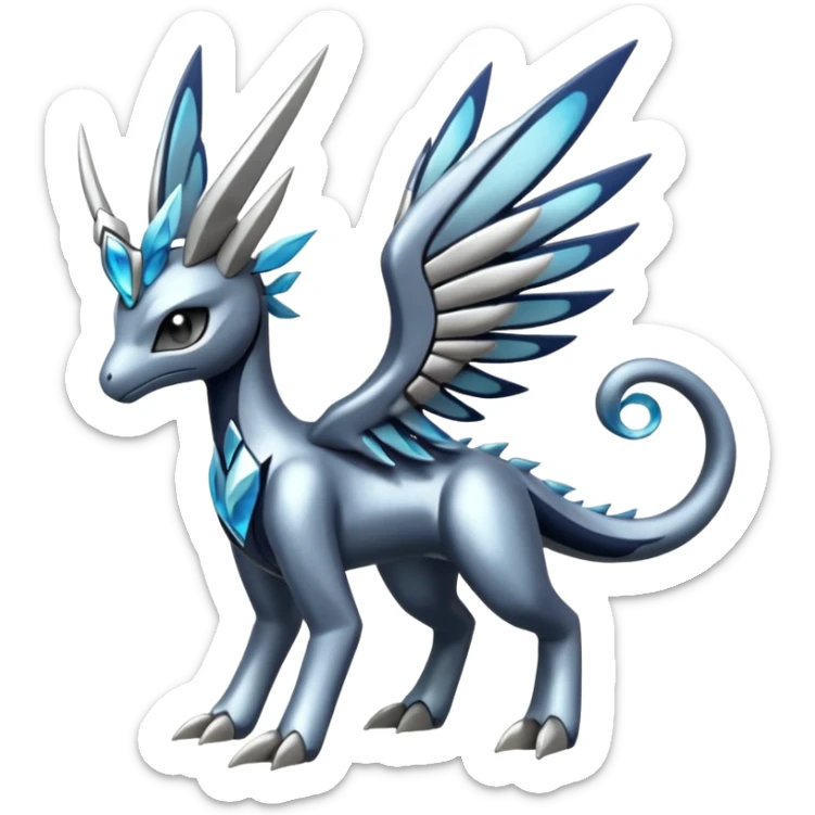 Smooth soft shiny alloy Meloetta-Zekrom-Dialga-Pokémon-Fakémon-fusion-hybrid-creature sticker