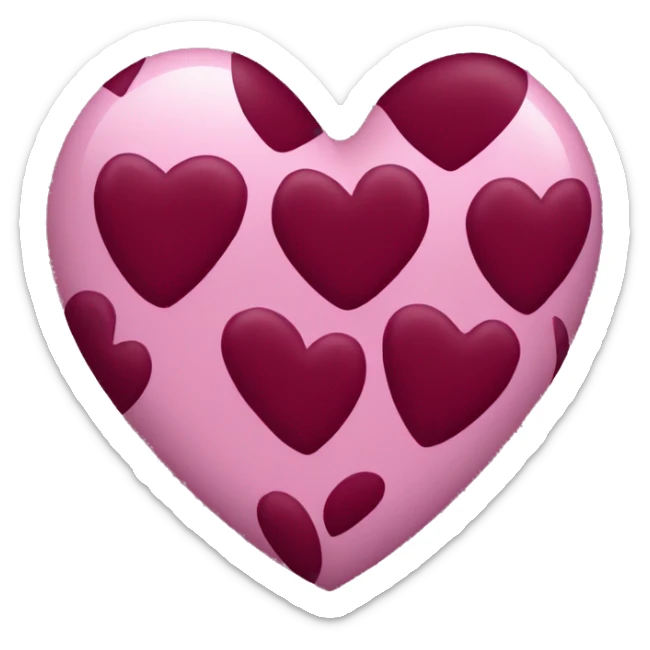 Burgundy heart sticker